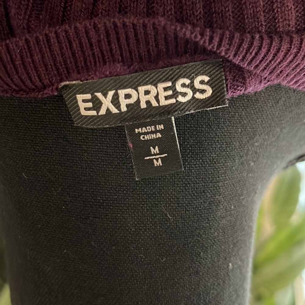 Express Ribbed Asymmetric Sweater - Picture 4 of 4